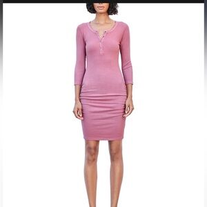 Sundry Henley ribbed mini dress